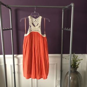 Coral crochet sundress